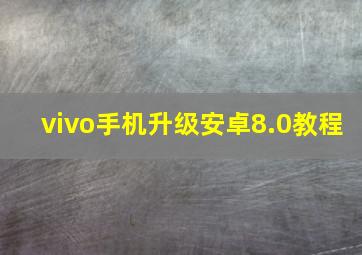 vivo手机升级安卓8.0教程