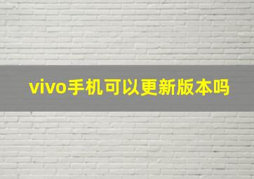 vivo手机可以更新版本吗