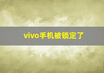 vivo手机被锁定了