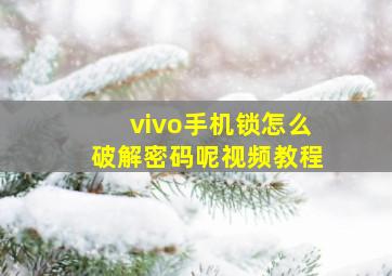 vivo手机锁怎么破解密码呢视频教程