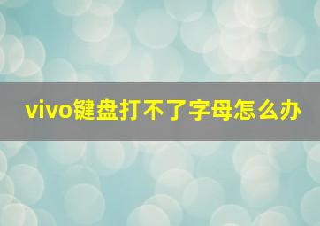 vivo键盘打不了字母怎么办