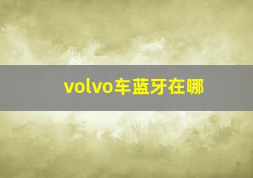 volvo车蓝牙在哪