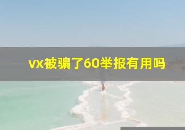 vx被骗了60举报有用吗