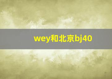 wey和北京bj40