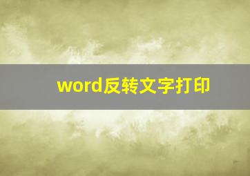 word反转文字打印