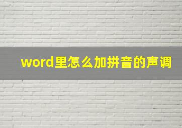 word里怎么加拼音的声调