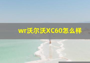 wr沃尔沃XC60怎么样