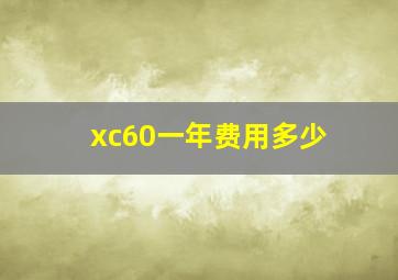 xc60一年费用多少