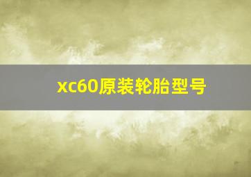 xc60原装轮胎型号