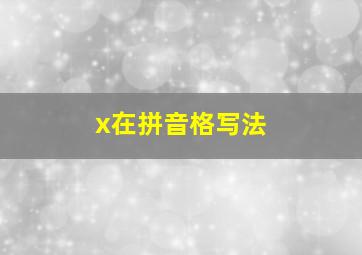 x在拼音格写法