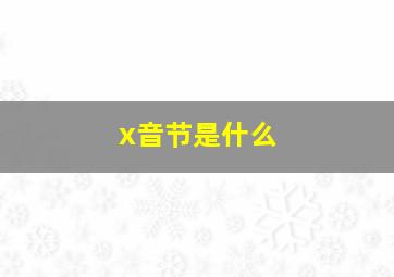 x音节是什么