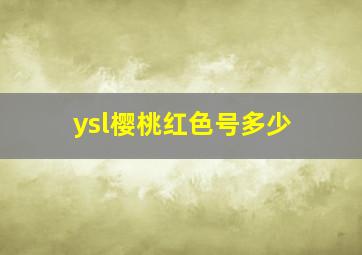 ysl樱桃红色号多少