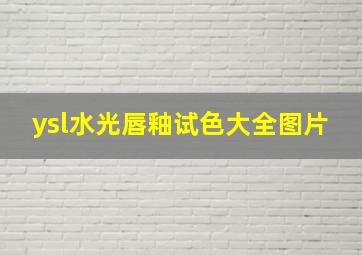 ysl水光唇釉试色大全图片