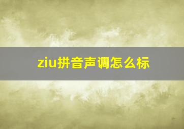 ziu拼音声调怎么标