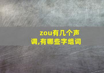 zou有几个声调,有哪些字组词