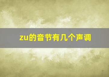 zu的音节有几个声调