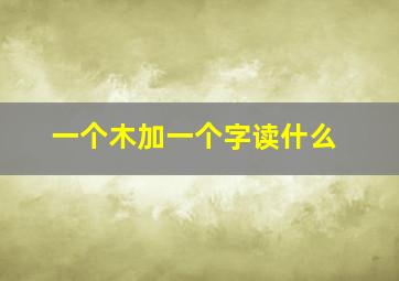 一个木加一个字读什么