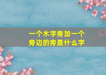 一个木字旁加一个旁边的旁是什么字