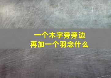 一个木字旁旁边再加一个羽念什么