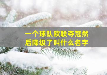 一个球队欧联夺冠然后降级了叫什么名字