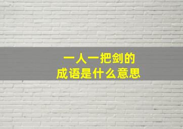 一人一把剑的成语是什么意思