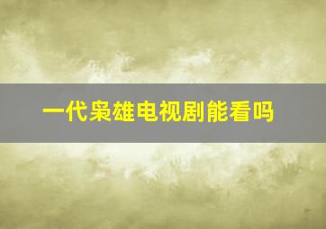 一代枭雄电视剧能看吗