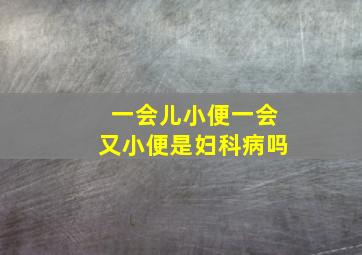 一会儿小便一会又小便是妇科病吗