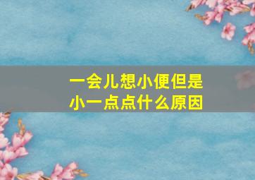 一会儿想小便但是小一点点什么原因