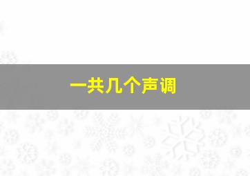 一共几个声调