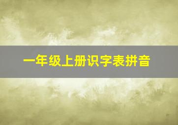 一年级上册识字表拼音