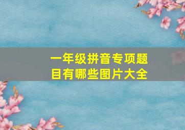 一年级拼音专项题目有哪些图片大全