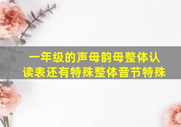 一年级的声母韵母整体认读表还有特殊整体音节特殊