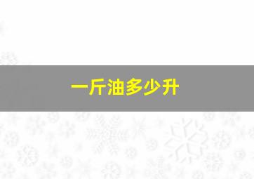 一斤油多少升