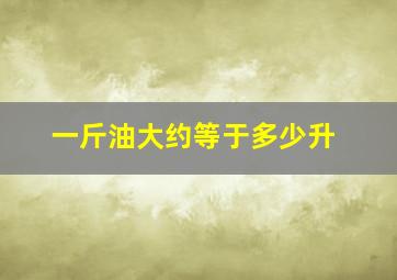 一斤油大约等于多少升