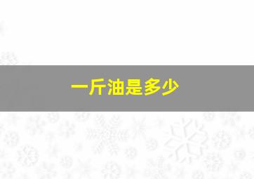 一斤油是多少