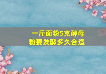 一斤面粉5克酵母粉要发酵多久合适