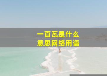 一百瓦是什么意思网络用语