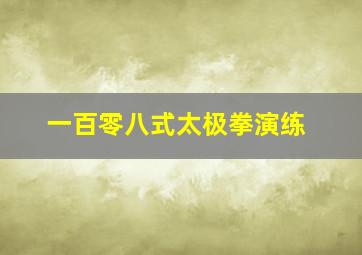 一百零八式太极拳演练