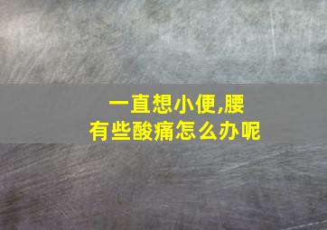 一直想小便,腰有些酸痛怎么办呢