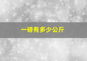 一磅有多少公斤