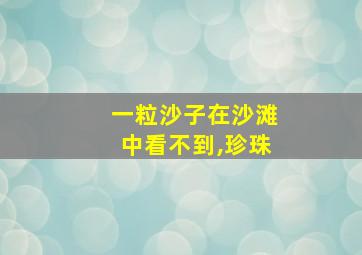 一粒沙子在沙滩中看不到,珍珠