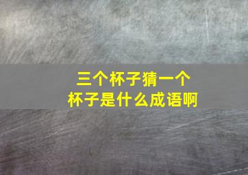 三个杯子猜一个杯子是什么成语啊