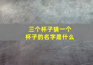 三个杯子猜一个杯子的名字是什么