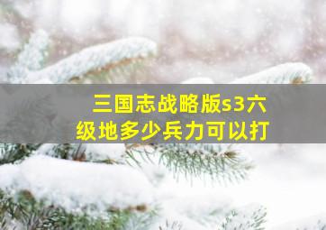 三国志战略版s3六级地多少兵力可以打