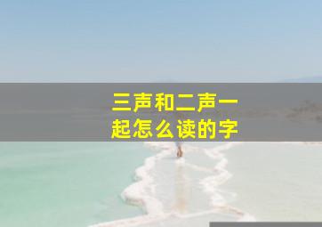 三声和二声一起怎么读的字