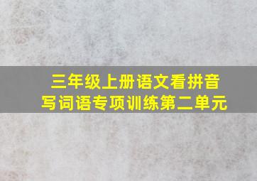 三年级上册语文看拼音写词语专项训练第二单元