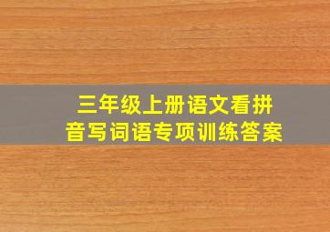 三年级上册语文看拼音写词语专项训练答案