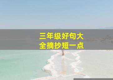 三年级好句大全摘抄短一点