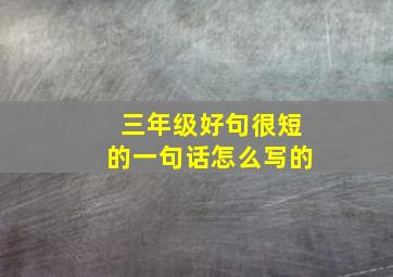 三年级好句很短的一句话怎么写的