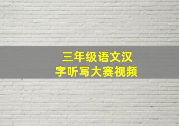 三年级语文汉字听写大赛视频